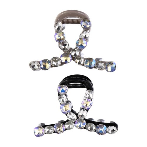 Vctitil 2 Pcs Exquisite Rhinestone Hair Claw Acrylic Hair Clip Shark Clip Hair Clasps Shiny Hair Clamps Hair Accessory For Women Girl