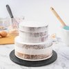 Dulcet Delights Round Cake Drum | Decorative Cake Board for Cakes, Desserts, Pizza & More | Food Safe | Grease Proof | Reusable | 8” Diameter x ½” Thick | Black | Set of 5