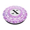Cell Phone Pop Up Grip Holder,Monogram Mandala White Pink X PopSockets Grip and Stand for Phones and Tablets