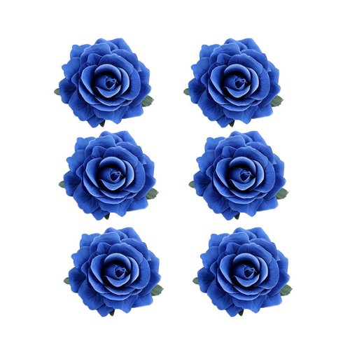 Lofruiin Women's 6Pcs Vintage Elegent Rose Flower Hairpin Hair Clip with Brooch for Party Travel Festivals (Royal Blue)