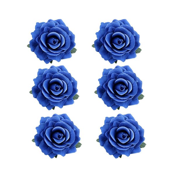 Lofruiin Women's 6Pcs Vintage Elegent Rose Flower Hairpin Hair Clip with Brooch for Party Travel Festivals (Royal Blue)