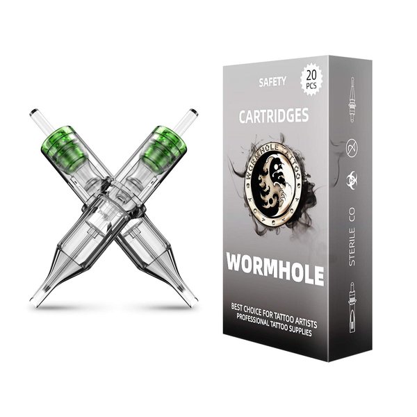 Wormhole Tattoo Cartridge Needles 20PCS 14RS Tattoo Cartridges Disposable Tattoo Needle Cartridge Tattoo Needles Cartridge Needles Round Shader for Tattoo Pen Tattoo Machine Tattoo Supplies 1014RS