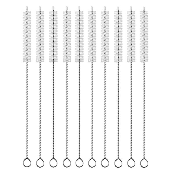 Long Straw Cleaner Brush Extend 10 inch, Wide 10mm diam Pipe Cleaners, Long Straw Brush for Sippy Cup, Water Bottle and Tubes, Drinking Straw Cleaning Brush Set 10 Pack