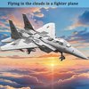 KERHENE Military F-15 Eagle Fighter Jet Compatible with Lego, 270 Pieces Toy Plane for Kids 10+ and Adults, Army Airplane Toys for Military Fans