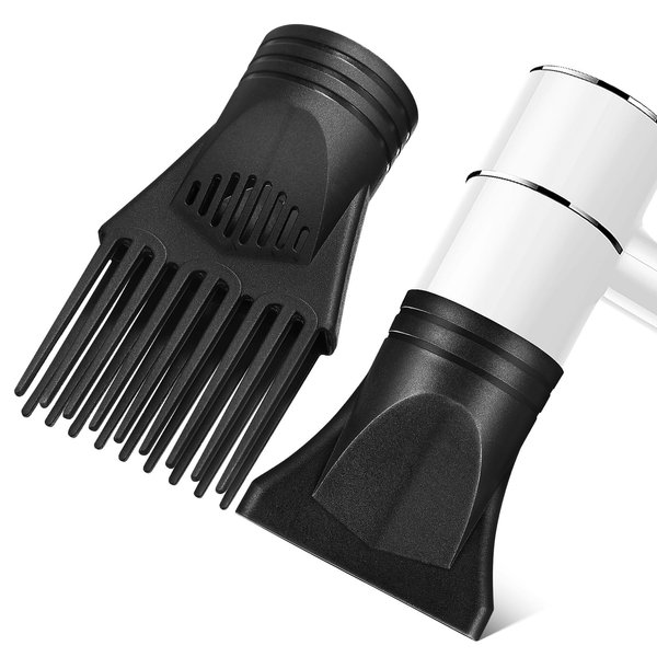 Ipetboom 2 Pcs Black Plastic Salon Hair Dryer Nozzle Replacement Hair Dryer Diffuser Nozzle Hair Dryer Nozzle Comb Attachment Concentrator Replacemen for Salon Home
