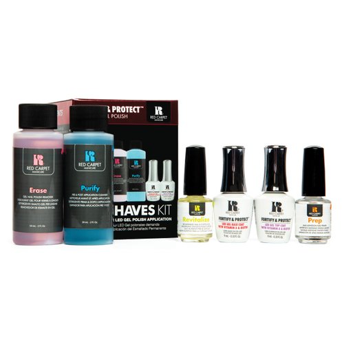 Red Carpet Manicure Fortify & Protect Kits (Fortify & Protect Must Have Kit) Gel Nail Polish Kit with Gel Base Coat and Gel Top Coat, Gel Nails Manicure Kit, Nail Art Kit