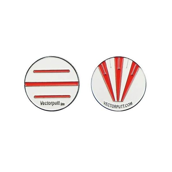Vectorputt tm - USGA Approved Golf Ball Mark - Double Sided Golf Ball Marker with hat Clip (30mm)