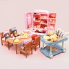 Mini Dollhouse Fridge Miniature Dollhouse Refrigerator Mini Fridge Toy with Food Mini Toy Refrigerator Kids Play Kitchen Furniture Toy Set