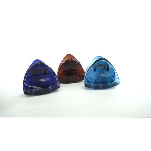 Generic Small clear triangle blue brown purple hair claw clip (Primary color: Brown), 1 Count (Pack of 1)