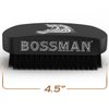 Bossman Beard Brush for Men - Hand Held Boar & Nylon Bristle Brush - Detangling Brush for Beard and Hair Care