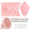 BABYSHEEP Silicone Scalp Massager Hair Brush, 2pcs Hair Scrubber with 1 Hair Towel, Scalp Exfoliator Wet Dry Head Massager Shampoo Brush for Hair Growth & Scalp Care with Giftbox (3pack)