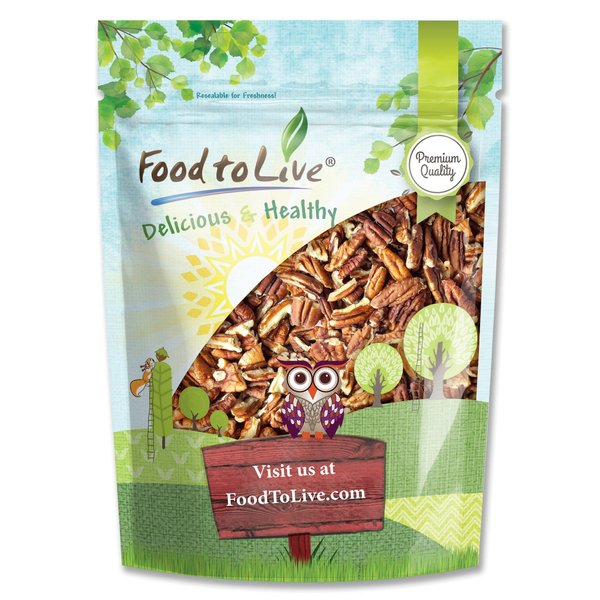 Food to Live Pecan Pieces, 8 Ounces – Chopped Raw Pecan Nuts, Unsalted, Unroasted, Shelled, Kosher, Vegan, Sirtfood, Bulk. Good Source of Iron, and Calcium. for Baking, Homemade Desserts, & Salads.