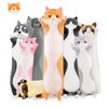NXNYNZ Long Cat Plush Pillow, 27.6in Cute Cat Plushie Stuffed Animals Body Pillow, Yellow Kawaii Kitten Soft Plushie Doll Toy Birthday Gift for Kids Girlfriend