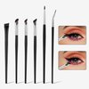 Eyeliner Stencils with 6pcs Eyeliner Brush, Silicone Beauty Ruler Multipurpose Winged Tip Eyeliner Aid Quick Eye Makeup Tool for Eyeliner, Eyelash, Eyebrow, Lip Line, Face Contour(Light Blue)