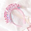 Doneace Birthday Girl Headband Glitter Pink Tassel Tiara Happy Birthday Crown Hairband for Women Girls Kids, 'Happy Birthday' Headpiece for Party Favors Hair Accessories Decorations 1Pcs Pink