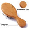 Hair Brush Mini Boar Bristle Hairbrush for Thick Curly Thin Long Short Wet or Dry Hair Detangle Massage Add Shine, Pocket Travel Small Paddle Hair Brush for Men Women Adults