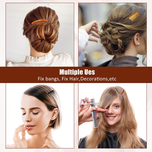 24 Pieces French Hair Side Combs Set Plastic Twist Comb Hair Clip Combs Accessories for Girls Women (9/11/15/16/17/23 Teeth Side)