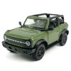 2-Door Convertible Bronco Badlands Model Car 1/36 Scale Diecast Toy Cars Metal Alloy Children’s Vehicles, Pull Back Doors Open, Black Rim, Mens Collection, Kids Toys for Boys Gifts, Cake Topper, green
