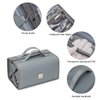 ROYALFAIR Roll Up Makeup Bag, Travel Toiletry Bag for Women with 4 Clear TSA Approved Pouches, Hanging Travel Organizer, Folding Cosmetic Bag for Men and Women (Grey)
