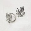 Fall Napkin Rings Leaf Vintage Thanksgiving Holiday Halloween Autumn Napkin Holders Wedding Birthday Banquet Table Accessories Table Accessories (Silver, 12)