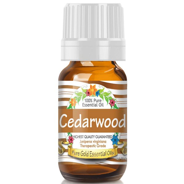 Pure Gold Essential Oils - Cedarwood Essential Oil - 0.33 Fluid Ounces