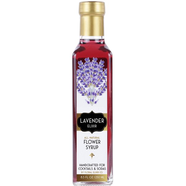 Floral Elixir Co. - All Natural FLOWER Syrup for Cocktails & Sodas, 8.5 oz (Lavender)