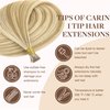 GOO GOO I Tip Hair Extensions Real Human Hair, 22inch 50g 50S, Cold Fusion I Tip Hair Extensions, Invisible Remy Hair Extensions, 16/22 Light Blonde Highlighted Golden Blonde