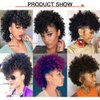 SCENTW High Puff Afro Ponytail with Bangs Short Kinky Curly Drawstring Ponytail Extension No Drawstring Synthetic Clip in Mohawk Ponytail Bun with Bangs Wrap Updo Clip in Hair Extensions