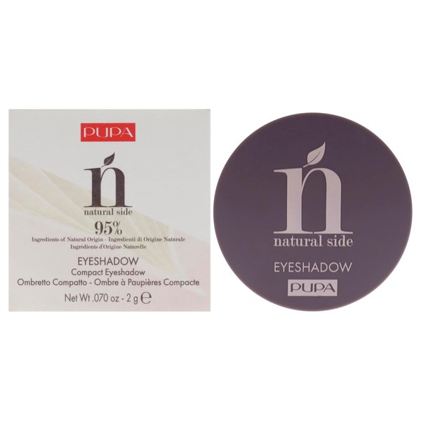 Pupa Milano Natural Side Eyeshadow 002 Intense Mauve - Light, Satin, Easy-Blending Eyeshadow Powder to Make Eyes Pop - Neutral Shadow Color - Paraben, Silicone-Free Formula - 0.07 oz