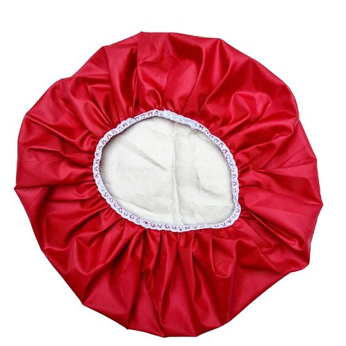 Reusable Shower Cap For Men and Women Durable Hair Cap For Shower Comfortable and Stretchable Elastic Band One Size Fits All Leak Proof Design Multipurpose (Red)