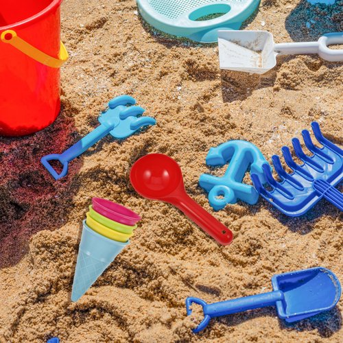 5pcs Beach Sand Toys, Plastic Beach Toys Set,Sand Ice Cream Molds Set,Ice Cream Sand Toys,Ice Cream Cones Scoop for Kids Ages 3-13 (Random Color)