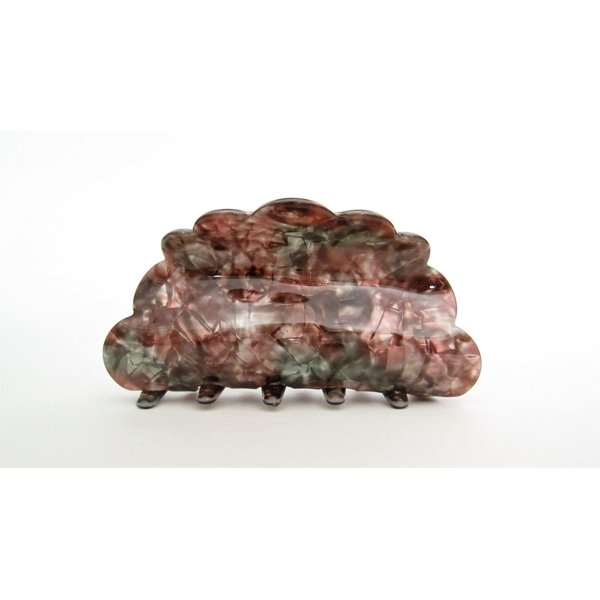 Generic Brown green pearly shiny marbled hair claw clip
