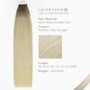 Lacerhair Rooted Tape in Hair Extensions Human Hair Seamless Skin Weft Real Remy Invisible Natural Hair #8G/60A Double Sided Light Platinum Blond with Light Ash Brown Roots 22" 50g