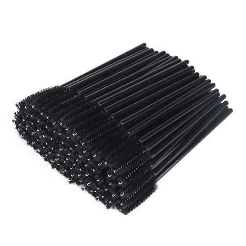 G2PLUS 100PCS Disposable Eyelash Brushes, Adjustable Mascara Wands Makeup Applicator Kits, Eyelash Spoolies Brushes for Eyelash Extensions and Eyebrows (Black)