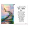 Funeral Memorial Prayer Cards (50 Cards) FPC1009EN Stairs to heaven (Custom Printed - Select Desired Prayer)