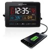 AcuRite 13024 Atomic Dual Alarm Clock with USB Charging, Black