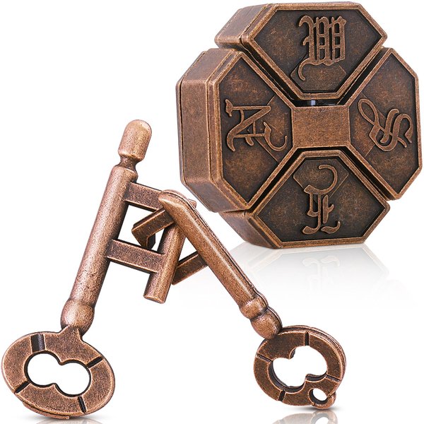 Yilloog 2 Pcs Metal Brain Puzzles Teaser 3D Steel Puzzle Interlocking Puzzle IQ Logic Education Smart Puzzle Toys Disentanglement Game for Adults Classroom Party Challenge Gifts