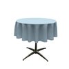 LA Linen Polyester Poplin Washable Round Tablecloth, Stain and Wrinkle Resistant Table Cover 58", Fabric Table Cloth for Dinning, Kitchen, Party, Holiday 58-Inch, Blue Light, (TCpop58R_BlueLightP18)