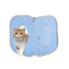 Citmage Cat Cube Pop Up Non-Woven Fabric Play Tent Toy with Hook and Loop,3 Peek Holes Collapsible,Lightweight,Provide Exercise Game for Cats,Kitties,Puppies (Blue)