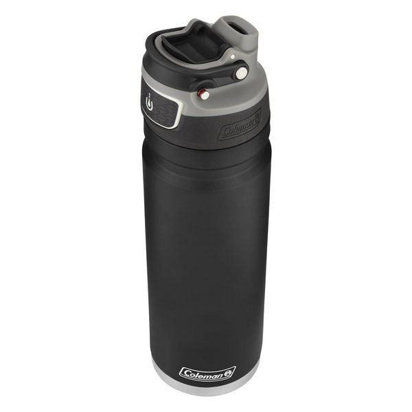 Coleman AUTOSEAL FreeFlow Stainless Steel Water Bottle, Black, 24 oz