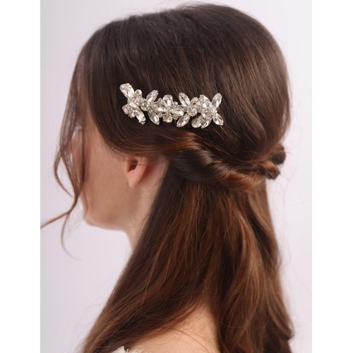 BERYUAN Clear Rhinestone Crystal Hair Comb Silver Rhinestone Bridal Hair Side Comb Teardrop Rhinestone Crystal Wedding Headpiece Dainty Rhinestone Hair Side Comb for Wedding Women Girls