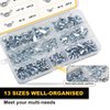 Siptenk Wing Nuts 200PCS, Metric & SAE Wingnuts 13 Assorted Sizes Carbon Steel Zinc Plated Butterfly Wing Nut M3-M12 6-32 to 3/8"-16 Fasteners Hardware Assortment Kit