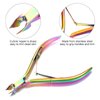 12 Pieces Cuticle Nippers Cuticle Pusher Ingrown Nail Kit Triangle Nail Polish Remover Nail Cleaner Fork Nail File Lifter Cuticle Peeler Scraper for Fingernail Toenail Manicure(Rainbow)
