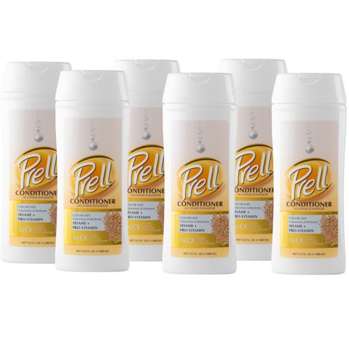 Prell Sesame + Pro-Vitamin Conditioner for Thinning Hair, Color Safe, Volumizes & Restores 13.5 fl. oz., 6 Pack