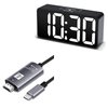 BoxWave Cable Compatible with Dreamsky Compact Digital Alarm Clock - SmartDisplay Cable - USB Type-C to HDMI (6 ft), USB C/HDMI Cable - Jet Black
