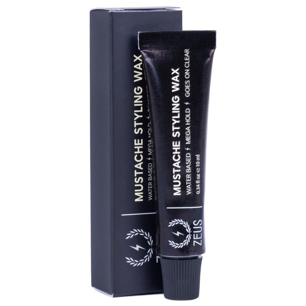 ZEUS Mega-Hold Mustache Wax, Strong Hold Mustache Styling Gel for Men (Made in Germany)