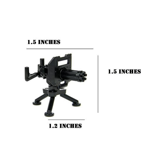 Custom Minigun with Tripod Mount Machine Gun Designed for Brick Minifigures