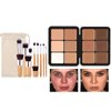 Professional Makeup Cream Contour Palette, Joyeee 12 Colours Concearler Full Coverage & Makeup Brush Set Contour Concearler Palette Contouring Face Make Up Gift for Women Girls