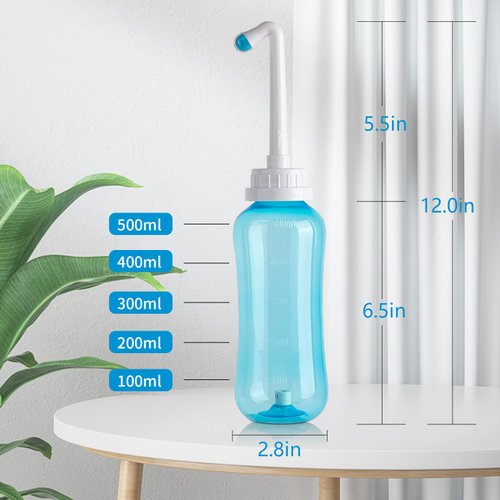 LIVE4COOL Portable Bidet Peri Bottle for Postpartum Perineal Care 500ml for Mom and Baby Clean,with 2 Rinse Tubes for Baby Female Menstruation Cleaning Lochia Hemorrhoids