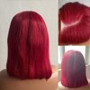 99J Burgundy Lace Front Wigs Human Hair 13x4 Short Bob Wig HD Lace Front Human Hair Wig Pre Plucked with Baby Hair 8inch180% Density Win Red Burgundy Color Bob Wig for Women Human Hair